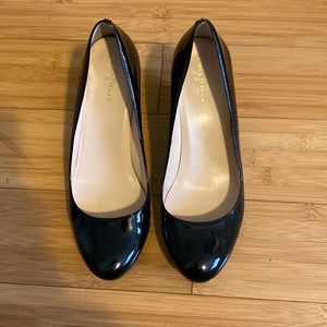 Cole Haan wedge patent leather pumps